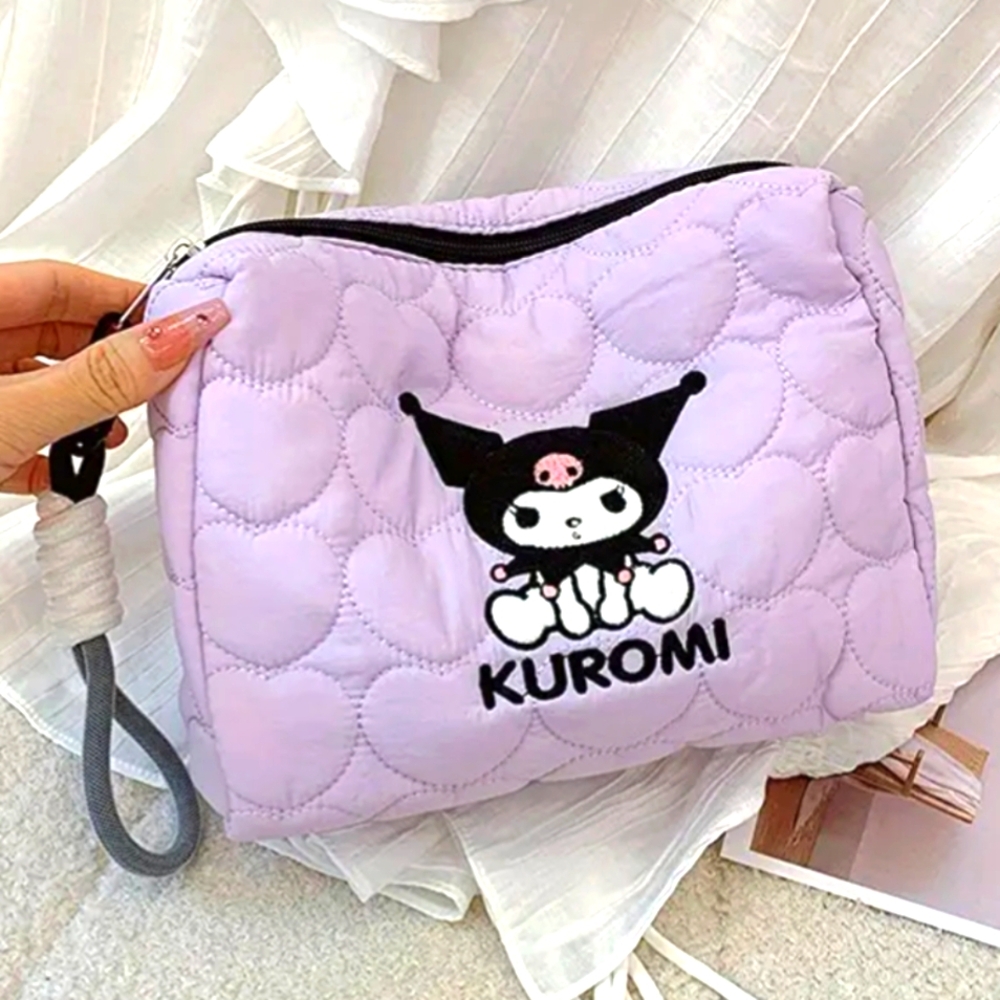 KUROMI PURPLE PUFF COSMETICS BAG (NWT)